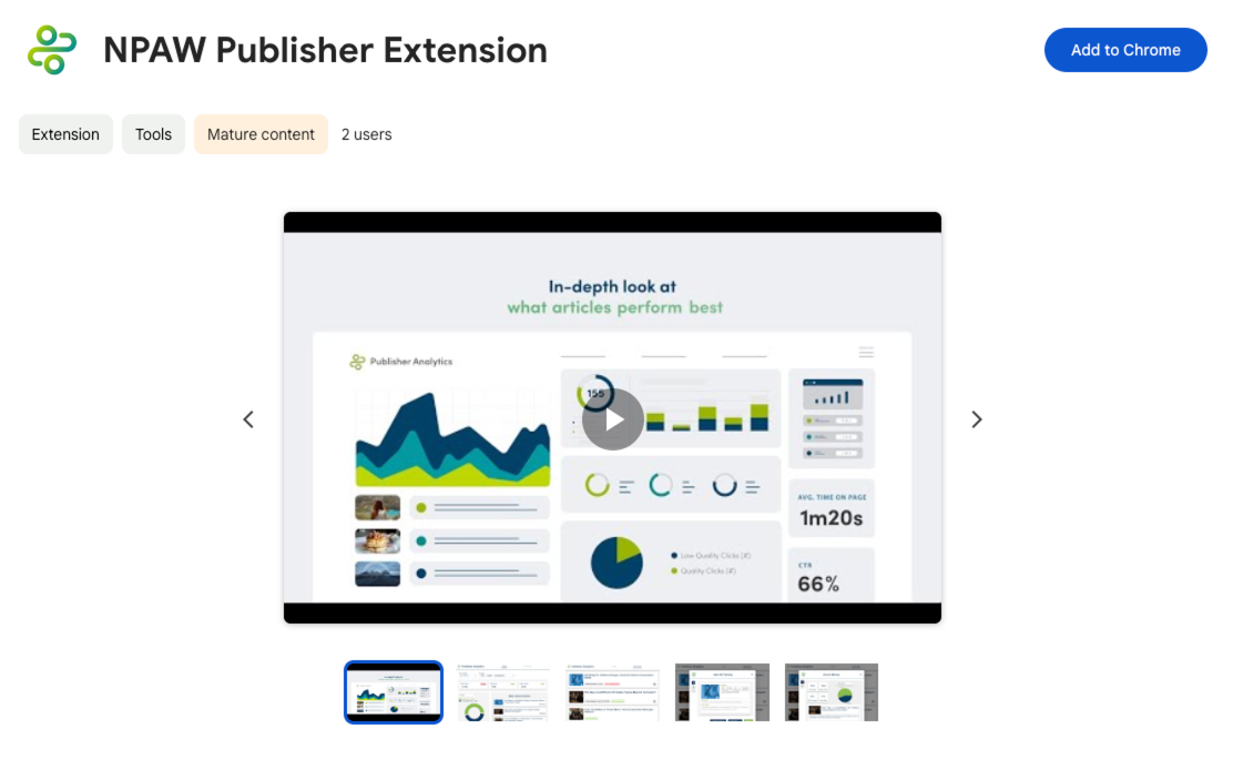 Publisher Analytics Chrome Extension