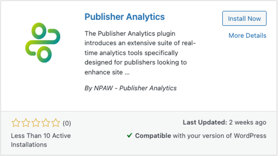 Publisher Analytics Plugin